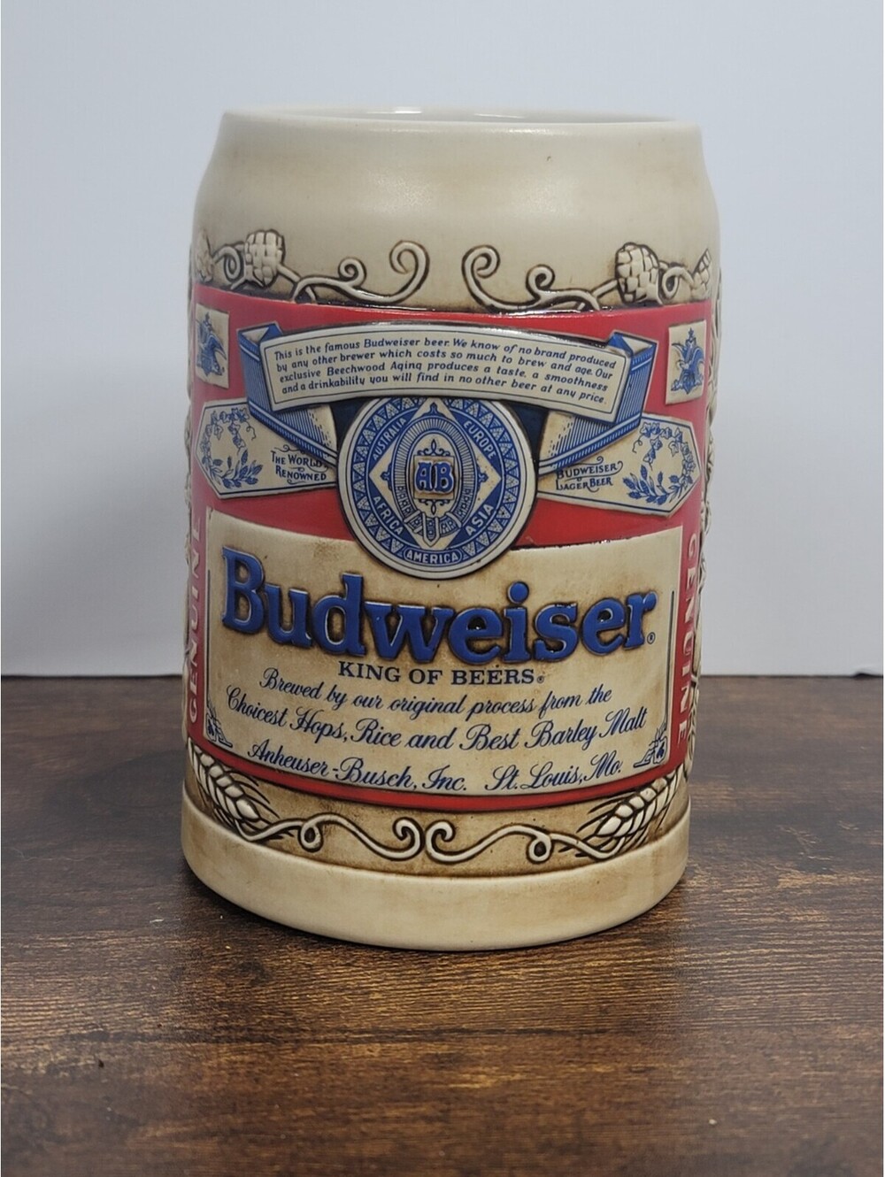 Vintage Budweiser Ceramic Stein beer mug king of beers mug